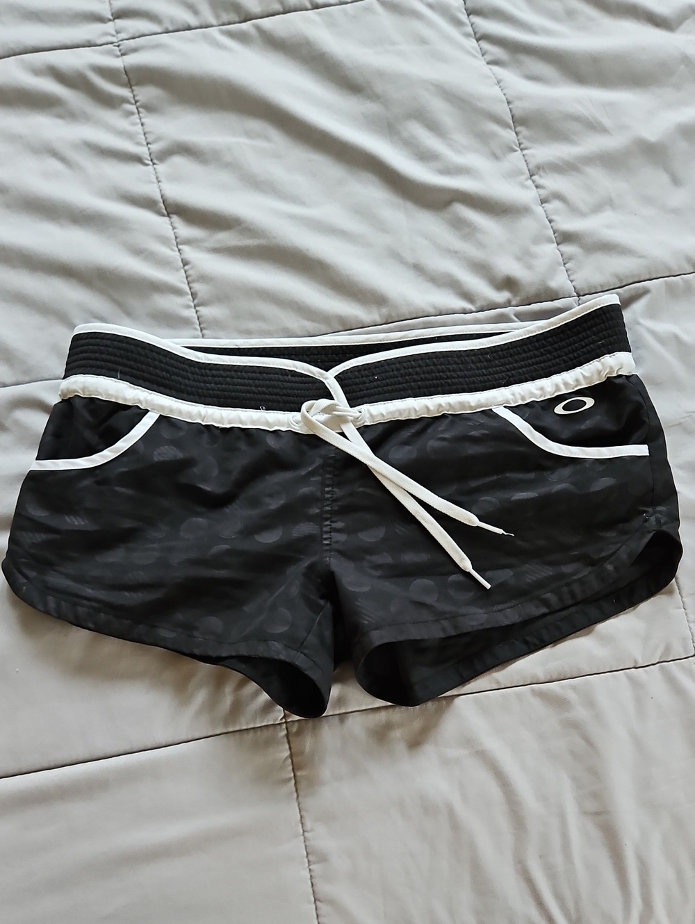 Oakley Black Athletic Swim Shorts with White Trim